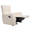 PU Leather Ergonomic Lounger Manual Recliner Sofa Chair-White