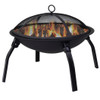 22" Outdoor Portable Folding 4 Legs Fire Pit Fireplace