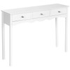 Side Sofa Table with Storage 3-Drawers-white