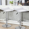 Set of 2 Swivel Bar Stools Backless Dining Chair-White