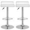Set of 2 Swivel Bar Stools Backless Dining Chair-White
