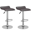Set of 2 Swivel Bar Stools Backless Dining Chair-Coffee