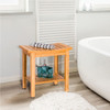 18" Bamboo Shower Seat Bench with Storage Shelf