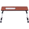 Portable Height Adjustable Laptop Tray Table w/ Cooling Fan-Walnut