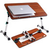 Portable Height Adjustable Laptop Bed Tray Table-Walnut