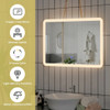 LED Wall-mounted Bathroom Rounded Arc Corner Mirror with Touch