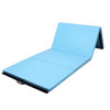 4 Feet x 10 Feet Thick Folding Panel Gymnastics Mat-Light Blue