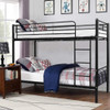 Metal Twin Over Twin Bunk Beds with a Ladder-Black