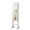 Mirrored Jewelry Cabinet Armoire Organizer w/ LED lights-White