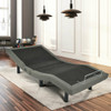 Adjustable Massage Upholstered Bed Base with Remote Control & USB Ports-Twin size