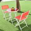 3 Pieces Patio Folding Bistro Set for Balcony or Outdoor Space-Red