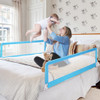 59 Inch Folding Breathable Baby Bed Rail Guard with Safety Strap-Blue