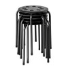 Set of 5 Plastic Round Top Portable Stack Stools