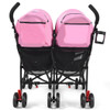 Foldable Twin Baby Double Stroller Ultralight Umbrella Kids Stroller-Pink