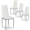 4 pcs PVC Leather Dining Side Chairs Elegant Design -White