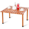 Folding Wooden Camping Roll Up Table with Carrying Bag for Picnics and Beach