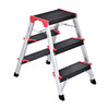 3 Step Aluminum Lightweight Ladder Folding Non-Slip Stool