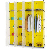 DIY Cube Portable Closet Wardrobe Storage Cabinet with Doors-Yellow