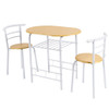 3 pcs Home Kitchen Bistro Pub Dining Table 2 Chairs Set-Tan