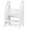 Kids Height Adjustable Growing Kitchen Step Stool-White