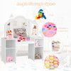 Kids Tri Folding Mirror Makeup Dressing Vanity Table Set-White