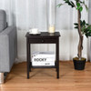 Bamboo Nightstand End Table with Drawer Storage Shelf