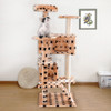 52" Cat Scratching Post and Ladder Kitten Tower Tree -Beige & Paws