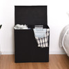 Double Laundry Hamper Storage Collapsible Basket Cothes Organizer-Black