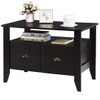 Multi-function Retro Coffee Cabinet Table with 2 Drawers