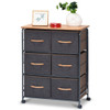 6-Drawer Fabric Display Dresser Storage Cabinet with Wheels