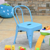 Tolix Kids Stool Metal Chair Stackable Toddler Children Lightweight Blue New-Blue