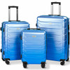 3 pcs Spinner Expandable Suitcase With TSA Lock-Blue