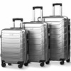 3PCS Spinner Expandable Suitcase With TSA Lock-Gray