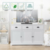 3 Drawers Sideboard Buffet Storage with Adjustable Shelves-White