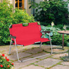 2 Person Folding Camping Bench Portable Double Chair-Red