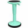 Adjustable Active Learning Stool Sitting Home Office Wobble Chair with Cushion Seat -Green