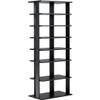 7-Tier Dual Shoe Rack Free Standing Shelves Storage Shelves Concise-Black