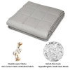 22 lbs Weighted Blankets 100% Cotton with Glass Beads-Light Gray