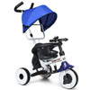 4-in-1 Kids Baby Stroller Tricycle Detachable Learning Toy Bike-Blue