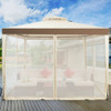 10 x 10 Feet Canopy Gazebo Tent Shelter With Mosquito Netting Outdoor Patio-Beige