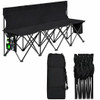 Folding 4 Seats Sports Sideline Bench Outdoor with Side Bag