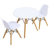 Kids Modern Dining Table Set with 2 Armless Chairs