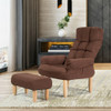 Living Room Lazy Sofa Armchair Adjustable Backrest & Headrest-Coffee