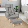 Living Room Lazy Sofa Armchair Adjustable Backrest & Headrest-Gray