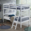 Hardwood Twin Bunk Beds with Individual Kid Bed Ladder-White
