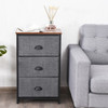 Nightstand Side Table Storage Tower Dresser Chest with 3 Drawers-Black