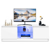 50" TV Stand Cabinet with LED Shelves Modern-White