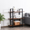 3-Tiers Bookshelf Industrial Bookcases Metal Frame Shelf Stand