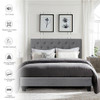 Full Size Upholstered Panel Bed With Linen Panel