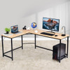 L Shaped Desk Corner Computer Desk PC Laptop Gaming Table Workstation-Natural